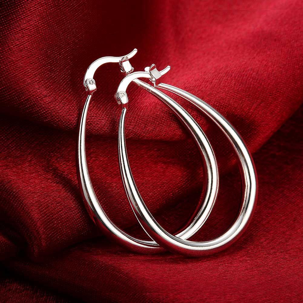 40mm French Lock Hoop Earring in Silvertone, Earring, Riakoob Jewelry, Riakoob Jewelry jewelryjewelry deals, swarovski crystal jewelry, groupon jewelry,, jewelry for mom,