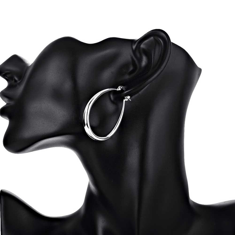 40mm French Lock Hoop Earring in Silvertone, Earring, Riakoob Jewelry, Riakoob Jewelry jewelryjewelry deals, swarovski crystal jewelry, groupon jewelry,, jewelry for mom,