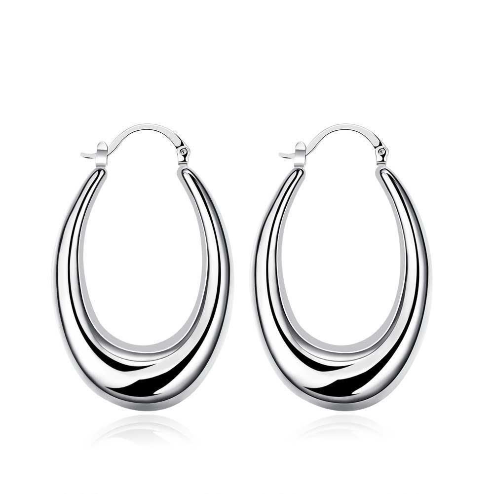 47mm Thick Cut Hoop Earring in Silvertone, Earring, Riakoob Jewelry, Riakoob Jewelry jewelryjewelry deals, swarovski crystal jewelry, groupon jewelry,, jewelry for mom,