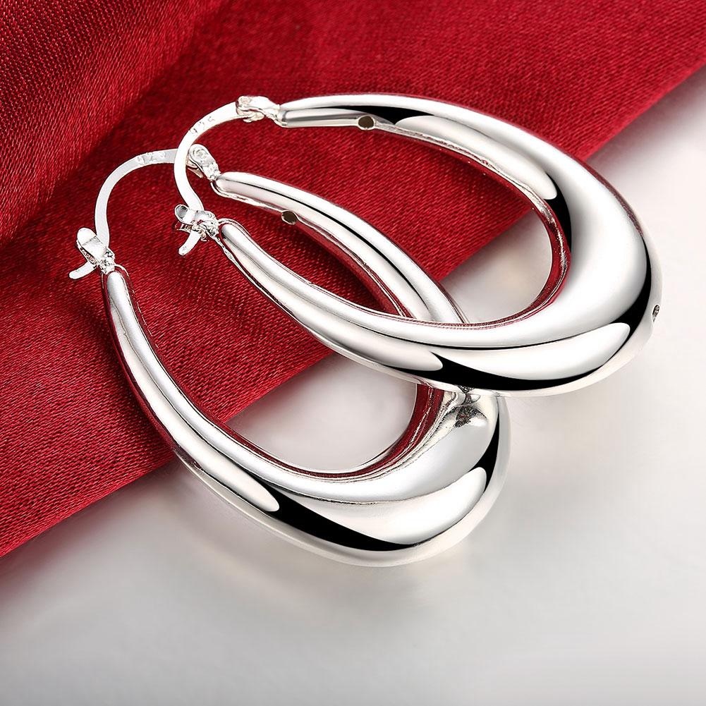 47mm Thick Cut Hoop Earring in Silvertone, Earring, Riakoob Jewelry, Riakoob Jewelry jewelryjewelry deals, swarovski crystal jewelry, groupon jewelry,, jewelry for mom,