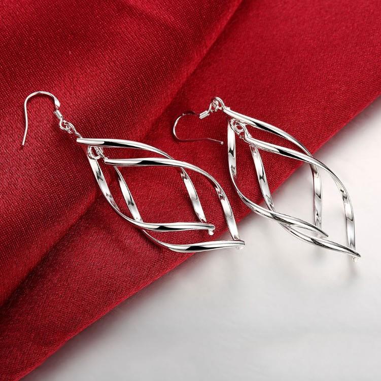 Silver Spiral Hook Earrings Set in Silvertone - Riakoob Jewelry www.goldennycjewelry.com fashion jewelry for women