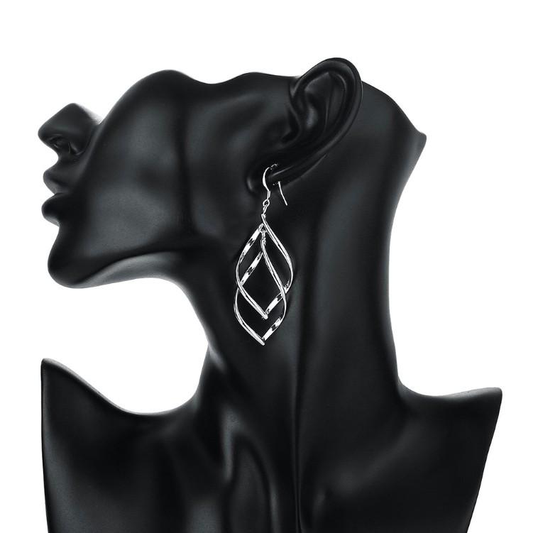 Silver Spiral Hook Earrings Set in Silvertone - Riakoob Jewelry www.goldennycjewelry.com fashion jewelry for women