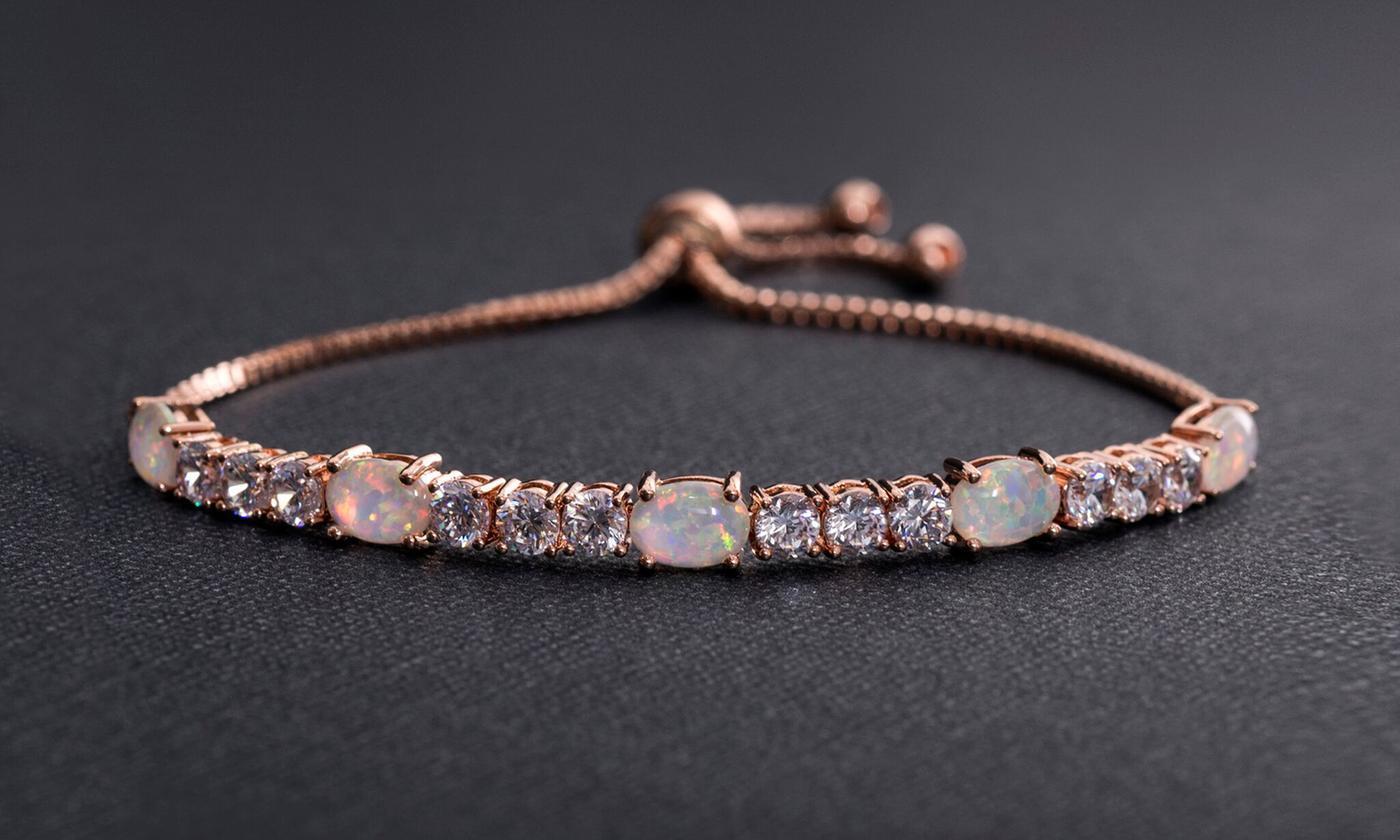 Fiery Opal Tennis Bracelet With Swarovski Crystals, , Riakoob Jewelry, Riakoob Jewelry jewelryjewelry deals, swarovski crystal jewelry, groupon jewelry,, jewelry for mom,