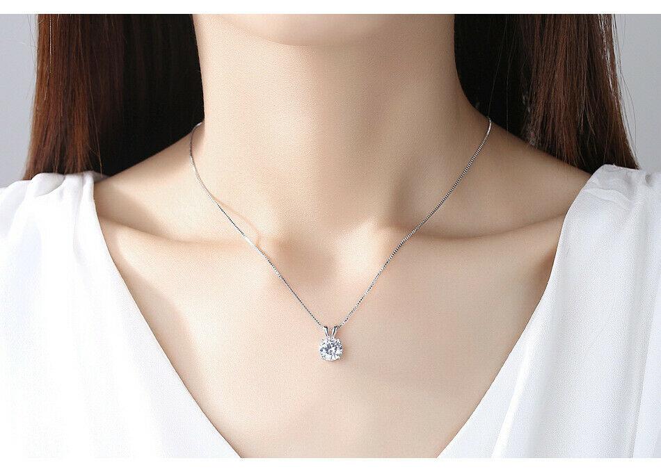3 CTTW Round Necklace and Earrings Set Made with Crystals by Riakoob Jewelry