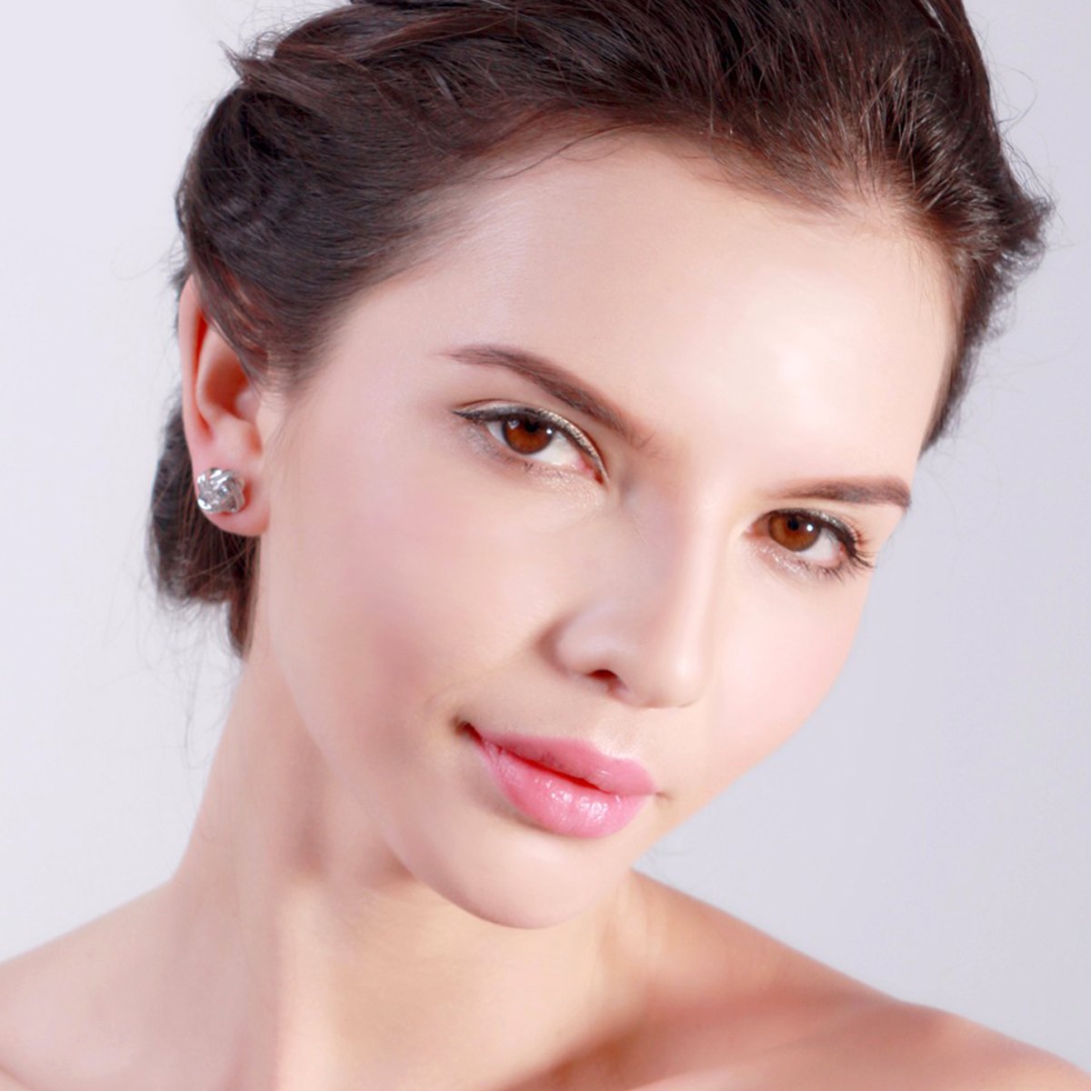 Silvertone Infinity Twist Stud Earring with Luxe Crystals, , Riakoob Jewelry, Riakoob Jewelry jewelryjewelry deals, swarovski crystal jewelry, groupon jewelry,, jewelry for mom,