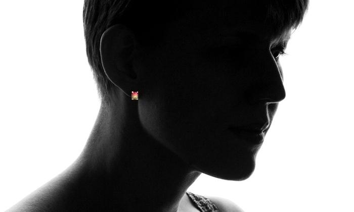Emerald Cut Watermelon Crystal Stud Earrings, , Riakoob Jewelry, Riakoob Jewelry jewelryjewelry deals, swarovski crystal jewelry, groupon jewelry,, jewelry for mom,