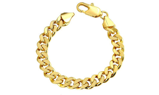 Class Curb Bracelet in 7.5" in Goldtone, Bracelet, Riakoob Jewelry, Riakoob Jewelry  jewelryjewelry deals, swarovski crystal jewelry, groupon jewelry,, jewelry for mom, 