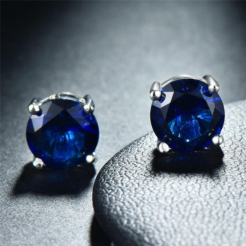 Seven Pairs of 8mm Round Earrings with Crystals from ®