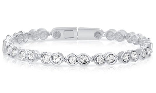 Infinity Tennis Bracelet made with Swarovski Crystals - Riakoob Jewelry www.goldennycjewelry.com fashion jewelry for women