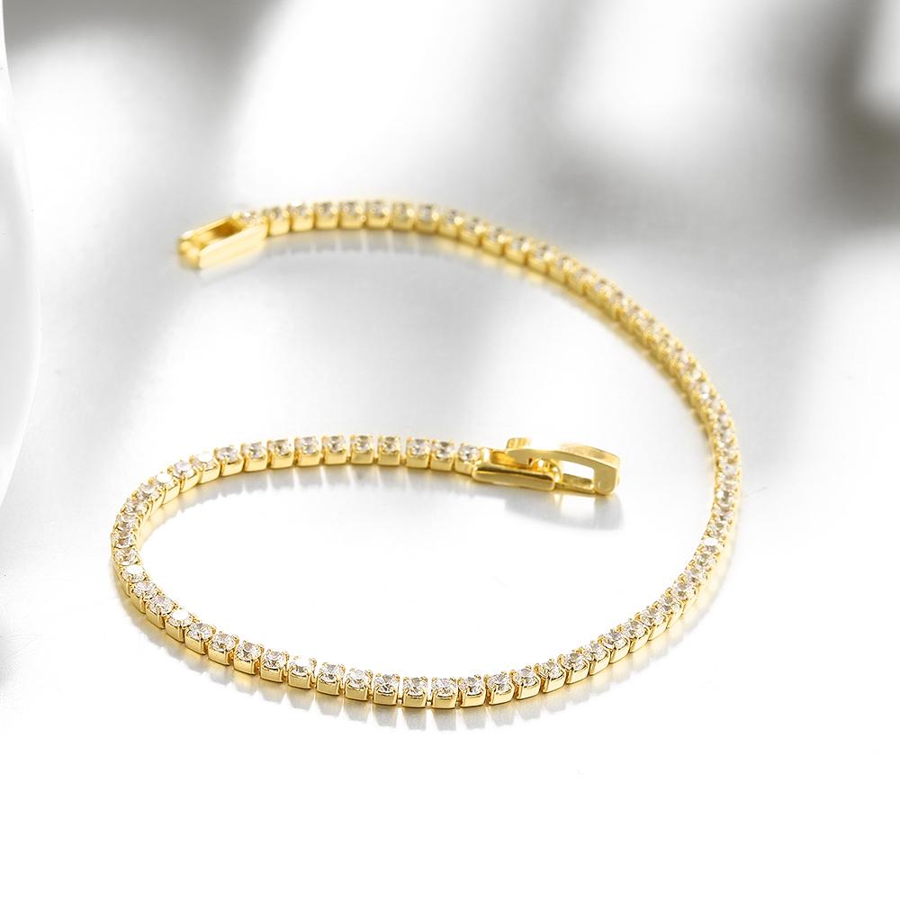 6.00 CT White Topaz Swarovski Crystal 3mm Classic Round Tennis Bracelet - Gold, Bracelet, Riakoob Jewelry, Riakoob Jewelry  jewelryjewelry deals, swarovski crystal jewelry, groupon jewelry,, jewelry for mom, 