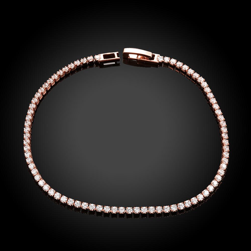 6.00 CT White Topaz Swarovski Crystal 3mm Classic Round Tennis Bracelet - Rose Gold, Bracelet, Riakoob Jewelry, Riakoob Jewelry  jewelryjewelry deals, swarovski crystal jewelry, groupon jewelry,, jewelry for mom, 