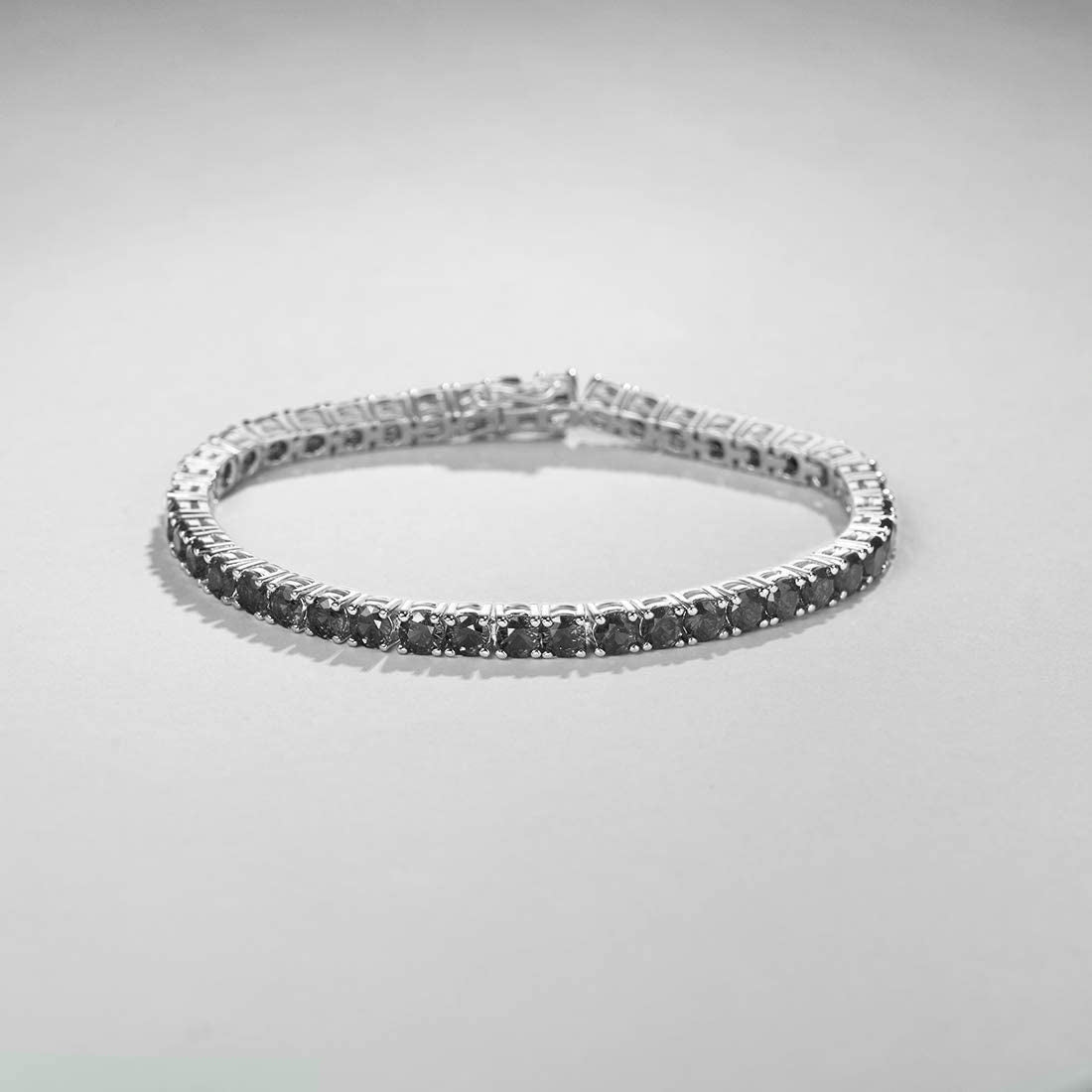 8.00 Cttw  Amethyst Crystal Tennis Bracelet in Silvertone ITALY (10+ Options)