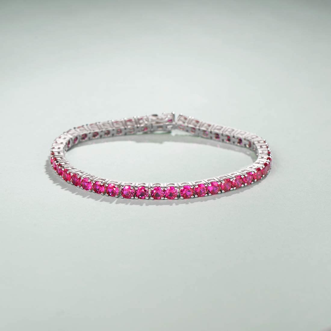 8.00 Cttw  Amethyst Crystal Tennis Bracelet in Silvertone ITALY (10+ Options)