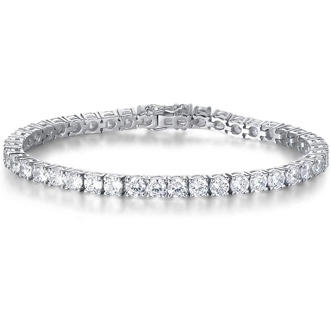 8.00 Cttw  Amethyst Crystal Tennis Bracelet in Silvertone ITALY (10+ Options)