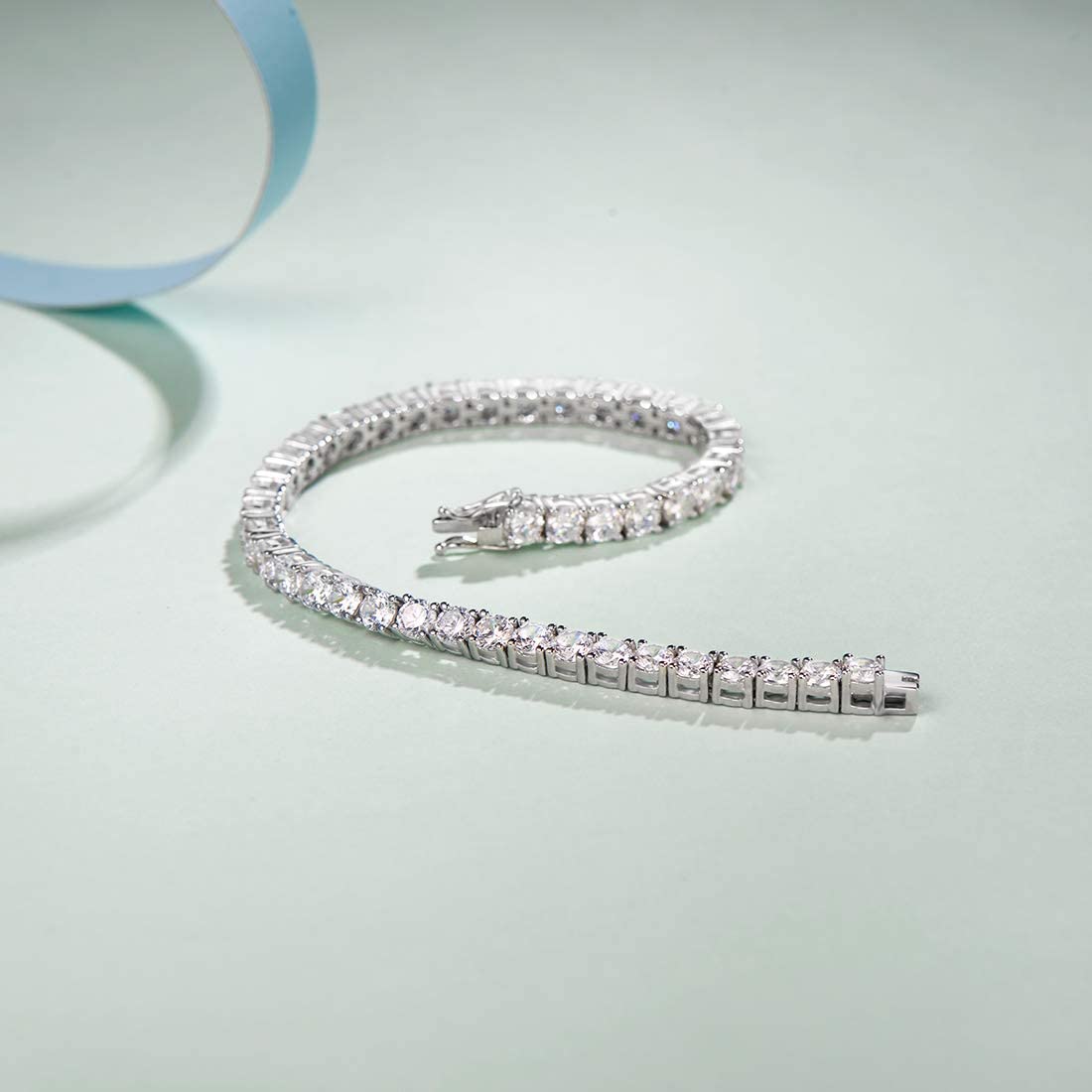 8.00 Cttw  Amethyst Crystal Tennis Bracelet in Silvertone ITALY (10+ Options)