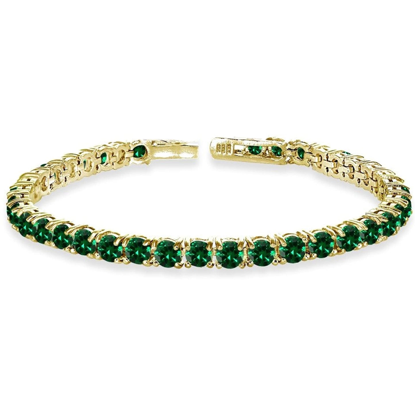 8.00 Cttw  Amethyst Crystal Tennis Bracelet in Silvertone ITALY (10+ Options)