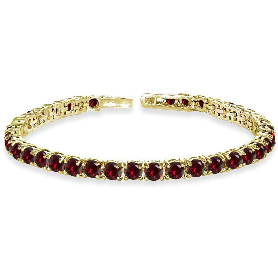 8.00 Cttw  Amethyst Crystal Tennis Bracelet in Silvertone ITALY (10+ Options)