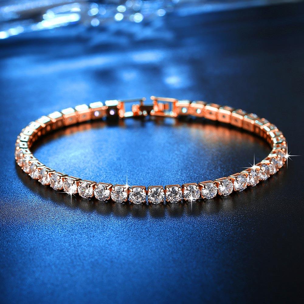 Stud Earrings and Tennis Bracelet Set Made with Swarovski Elements Crystals ITALY Design