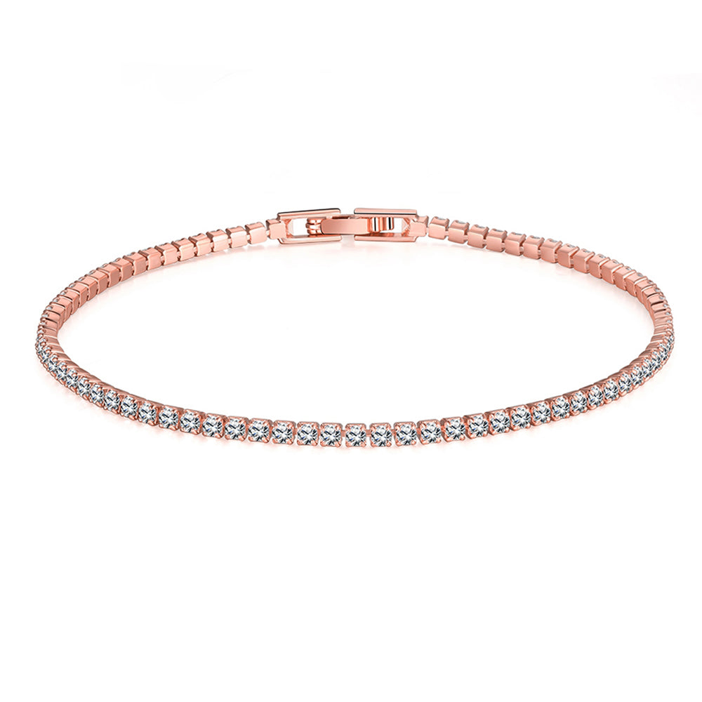 8.00 Cttw  Amethyst Crystal Tennis Bracelet in Silvertone ITALY (10+ Options)