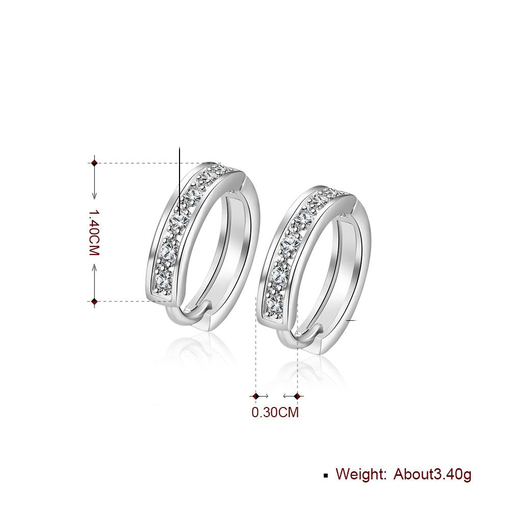 Crystal Pave Huggie Earring in  Silvertone