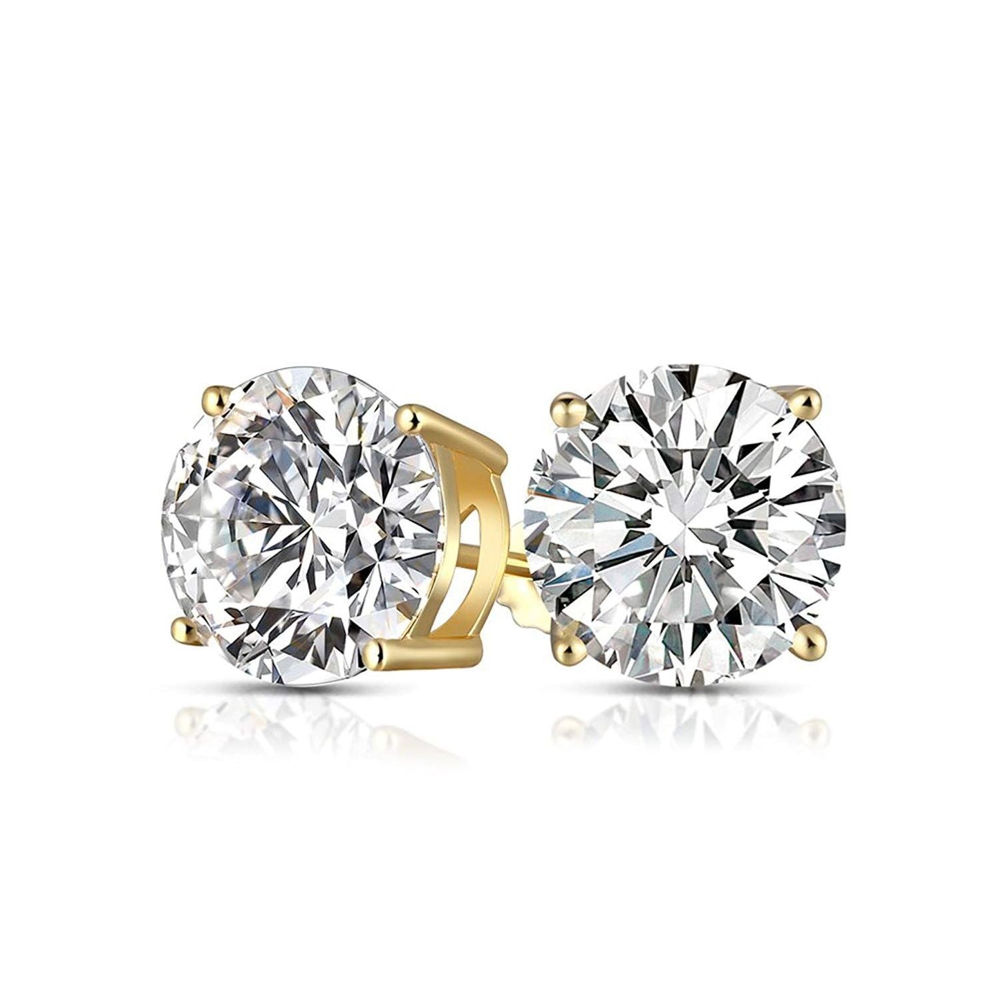 Elements Round Stud Earrings in Goldtone