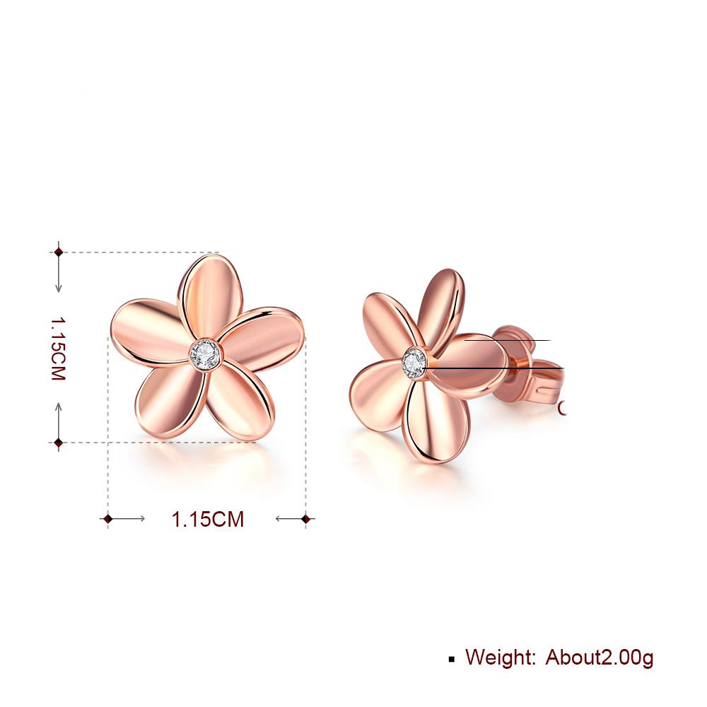 Crystal Flower Stud Earring in Rosegoldtone