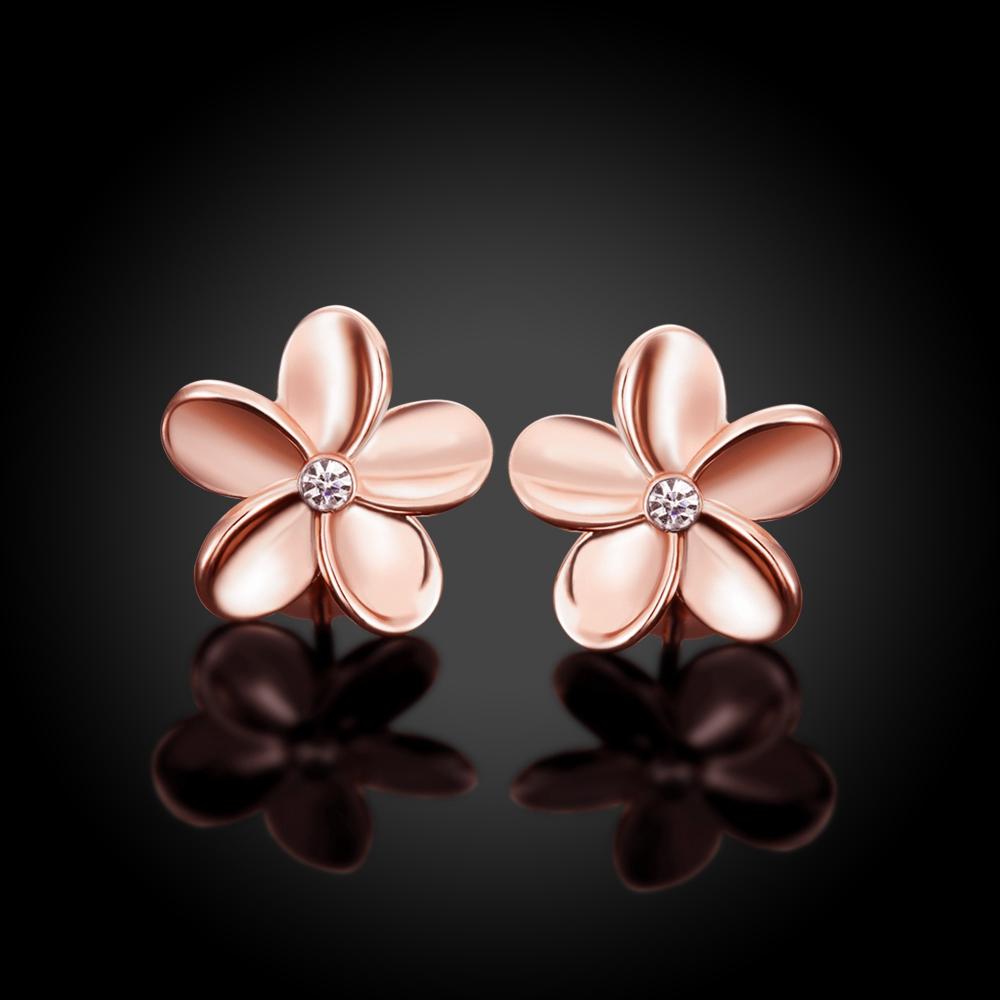 Crystal Flower Stud Earring in Rosegoldtone