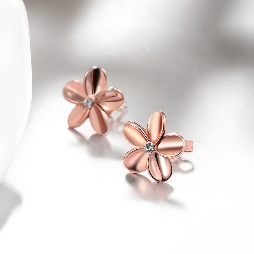 Crystal Flower Stud Earring in Rosegoldtone
