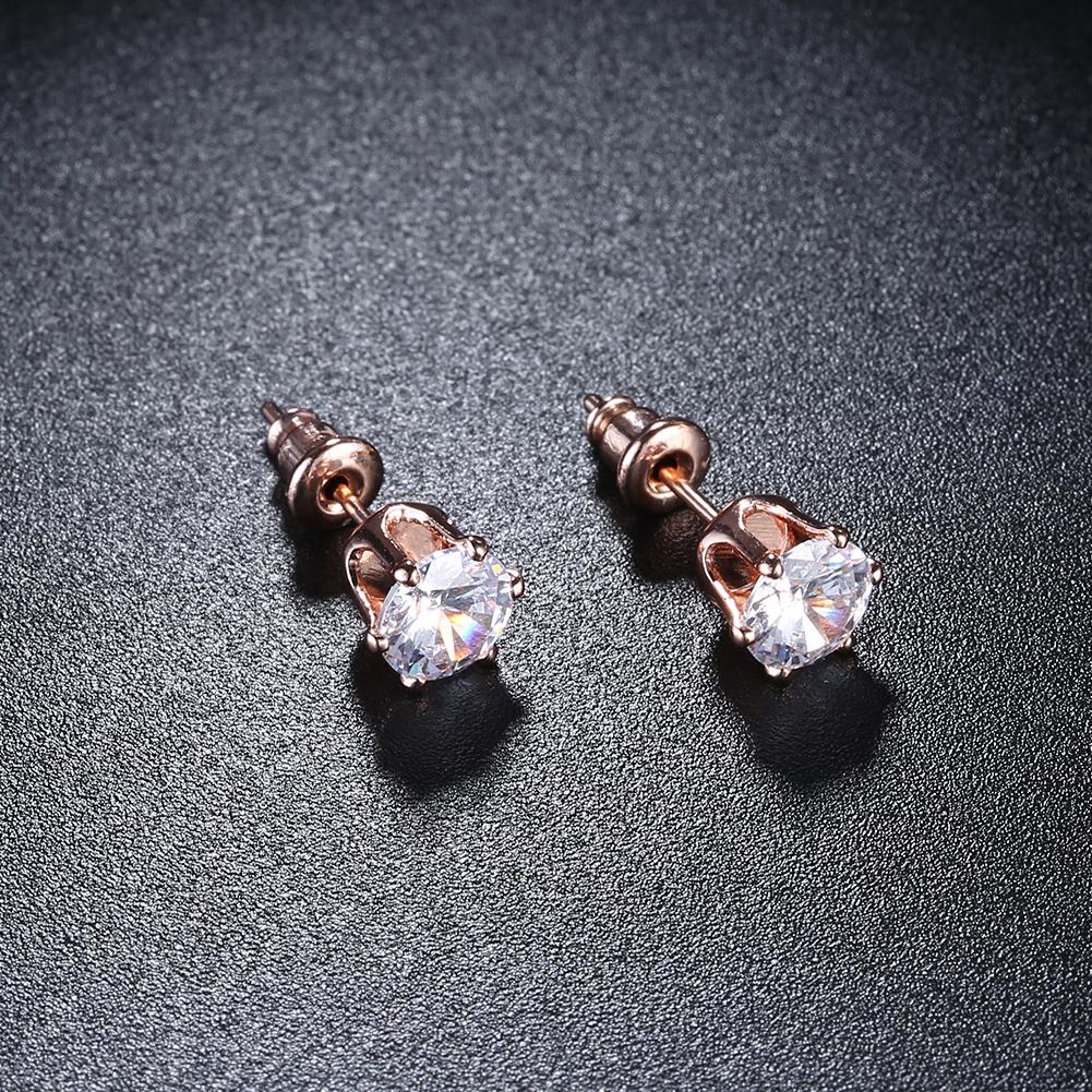 Crystal Pave Stud Earring in Rosegoldtone