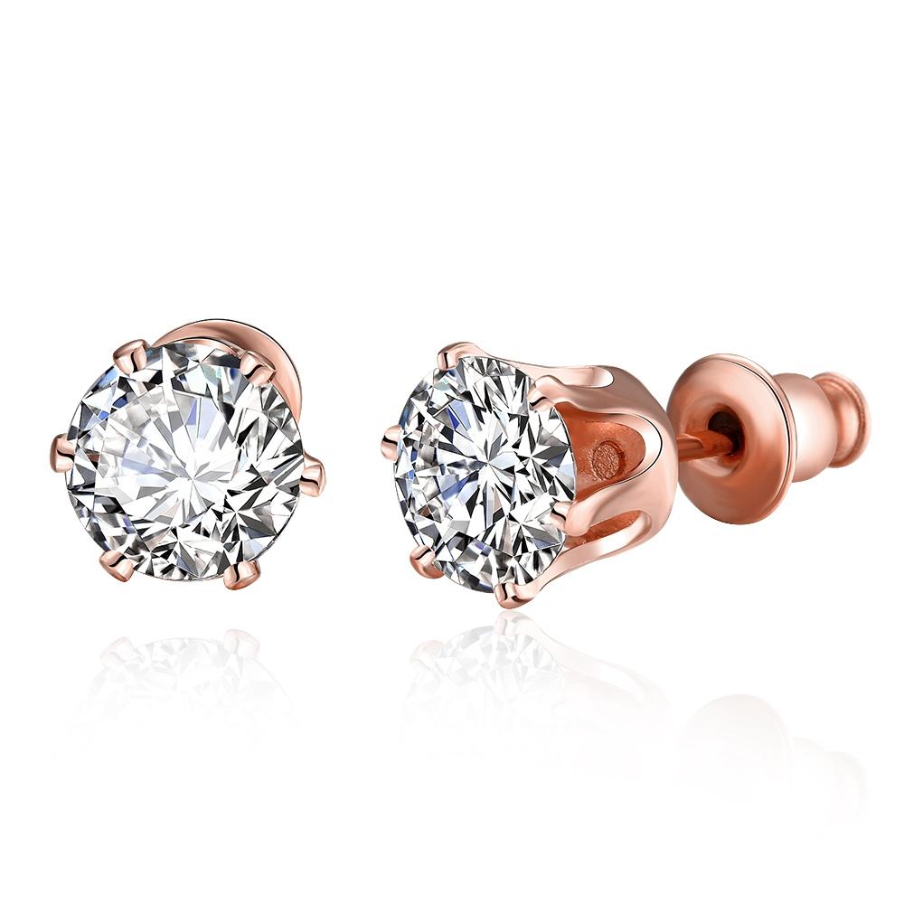 Crystal Pave Stud Earring in Rosegoldtone