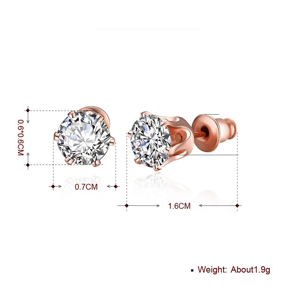 Crystal Pave Stud Earring in Rosegoldtone