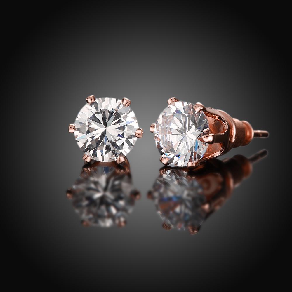Crystal Pave Stud Earring in Rosegoldtone