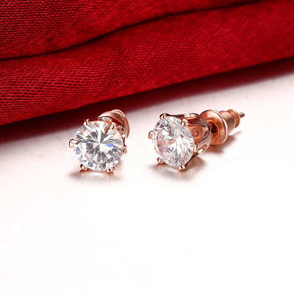 Crystal Pave Stud Earring in Rosegoldtone