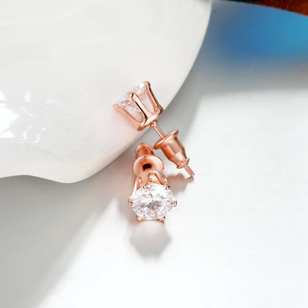 Crystal Pave Stud Earring in Rosegoldtone