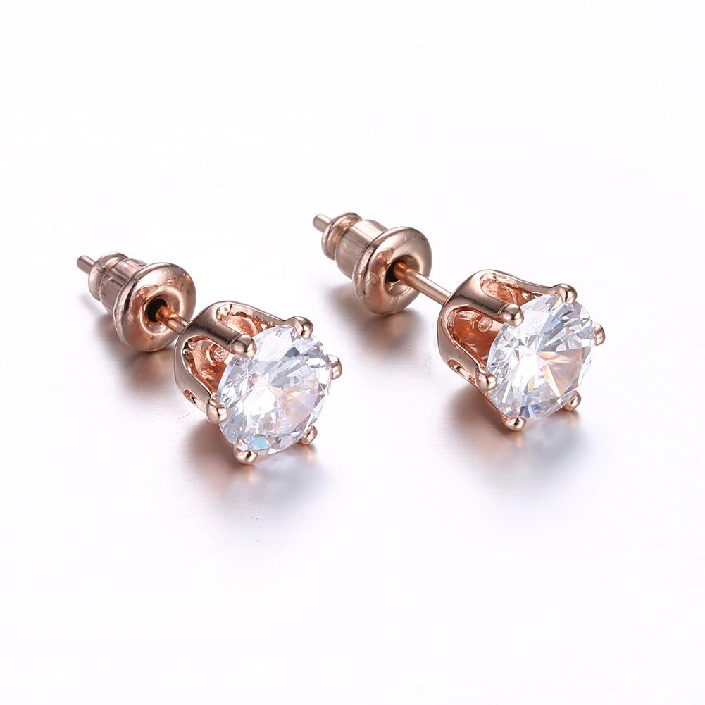 Crystal Pave Stud Earring in Rosegoldtone