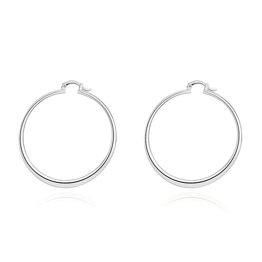 2" Flat Hoop Earrings in  Silvertone, Hoop Earring, Riakoob Jewelry, Riakoob Jewelry  jewelryjewelry deals, swarovski crystal jewelry, groupon jewelry,, jewelry for mom, 