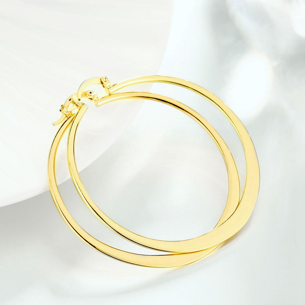 Goldtone Plated Sleek Classic Test Tube Hoop Earrings