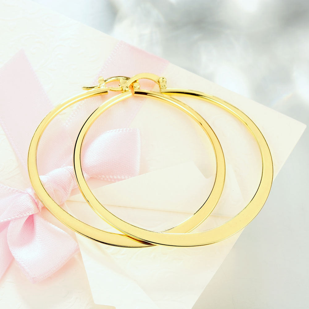 Goldtone Plated Sleek Classic Test Tube Hoop Earrings
