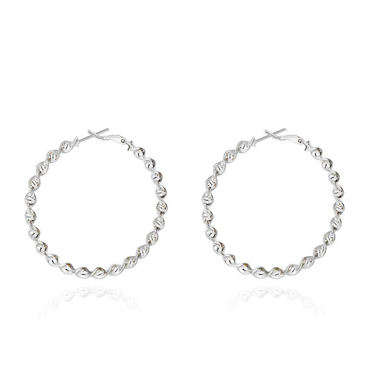 2" Twist Hoop Earrings in  Silvertone, Hoop Earring, Riakoob Jewelry, Riakoob Jewelry  jewelryjewelry deals, swarovski crystal jewelry, groupon jewelry,, jewelry for mom, 