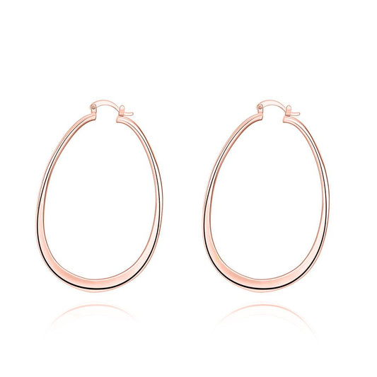 3" Oval Hoop French Lock Earrings in Rosegoldtone, Hoop Earring, Riakoob Jewelry, Riakoob Jewelry  jewelryjewelry deals, swarovski crystal jewelry, groupon jewelry,, jewelry for mom, 