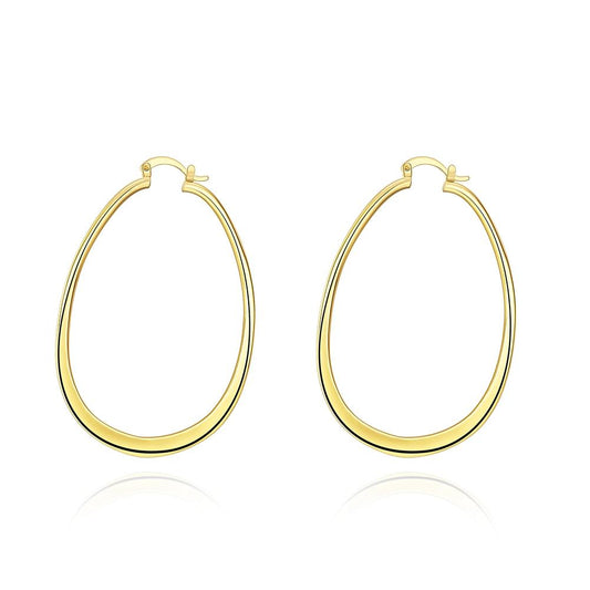 3" Oval Hoop French Lock Earrings in Goldtone, Hoop Earring, Riakoob Jewelry, Riakoob Jewelry  jewelryjewelry deals, swarovski crystal jewelry, groupon jewelry,, jewelry for mom, 