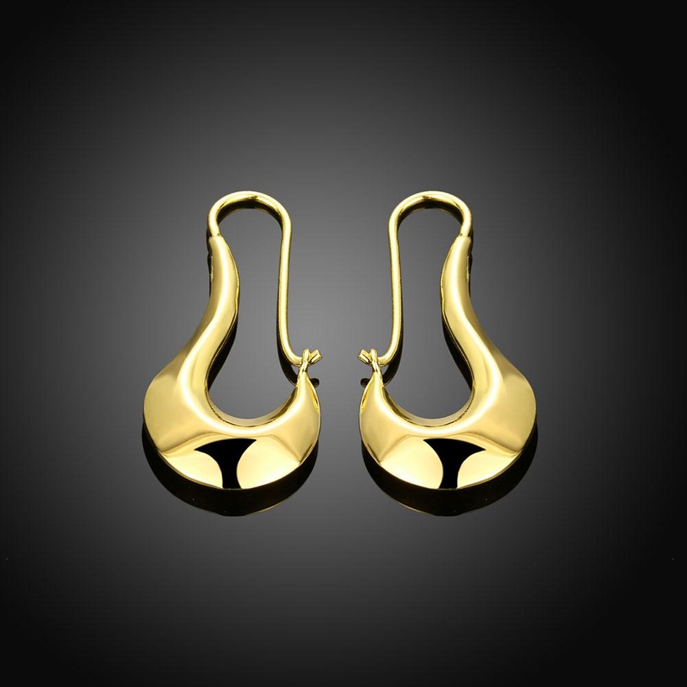 Moon French Lock Drop Earring in Goldtone