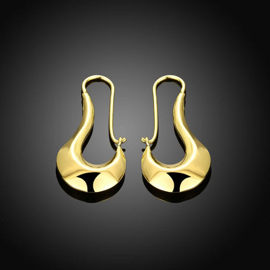 Moon French Lock Drop Earring in Goldtone