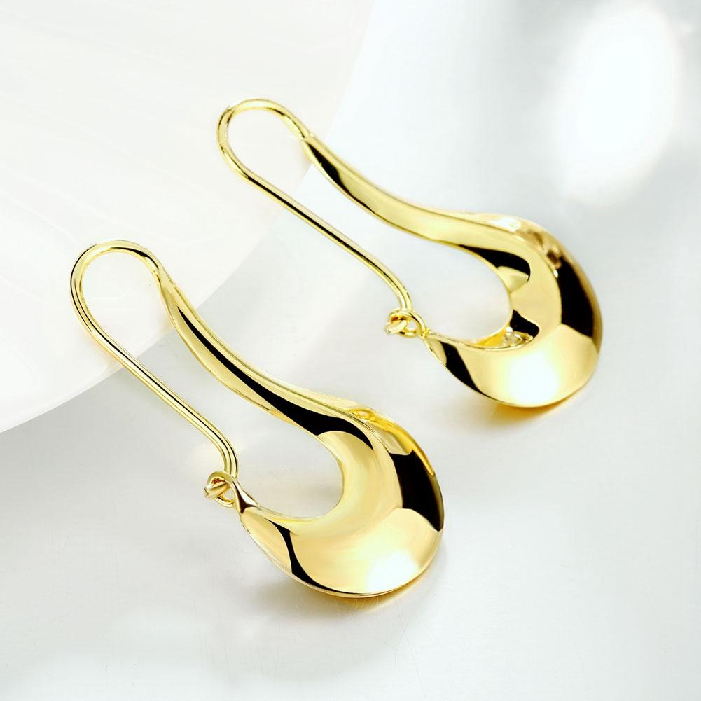 Moon French Lock Drop Earring in Goldtone