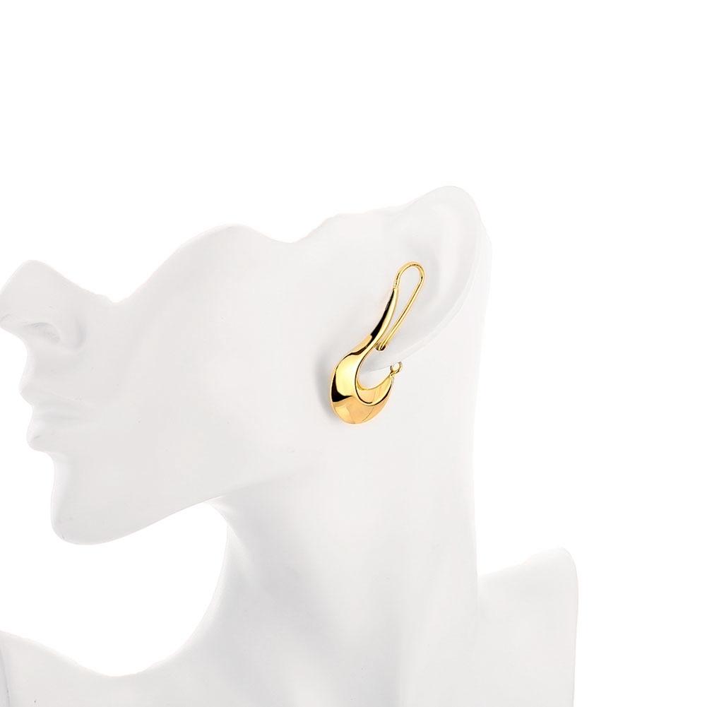 Moon French Lock Drop Earring in Goldtone