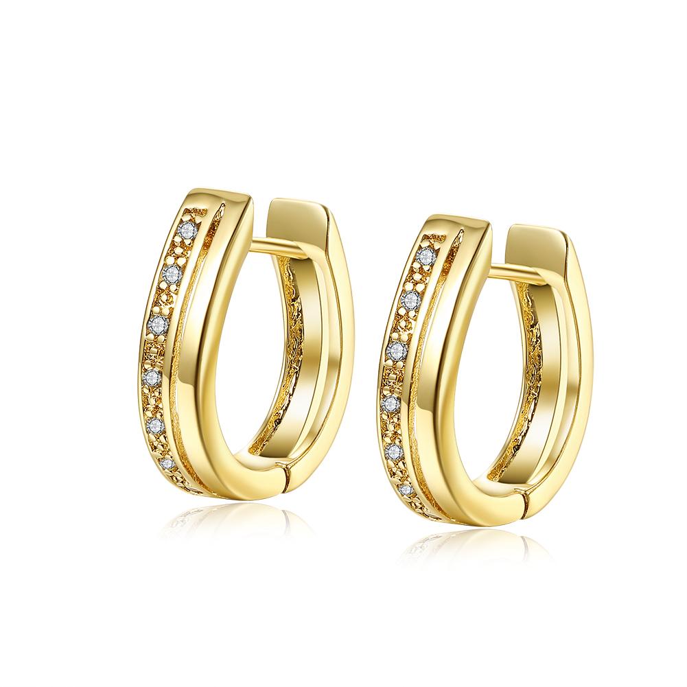 Mini Pav'e  New York Earrings in Goldtone