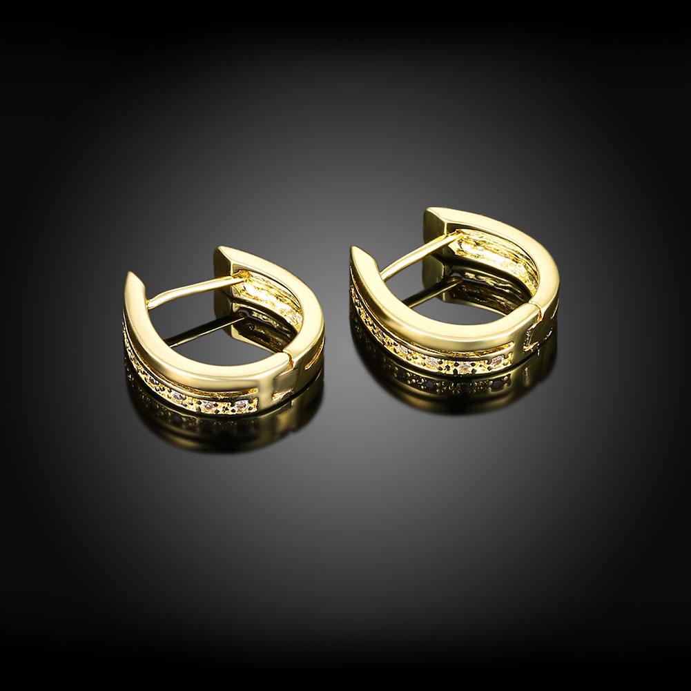 Mini Pav'e  New York Earrings in Goldtone