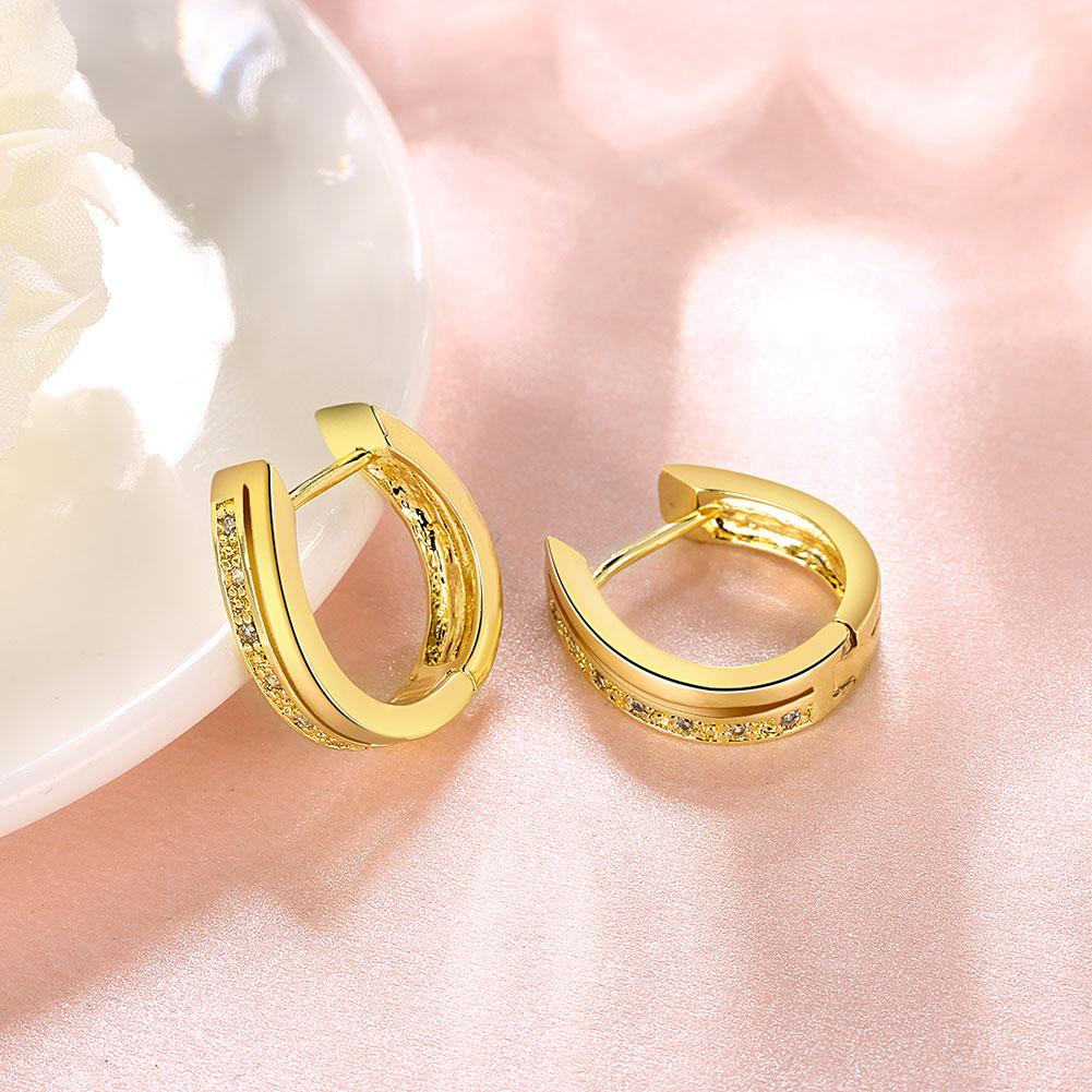 Mini Pav'e  New York Earrings in Goldtone