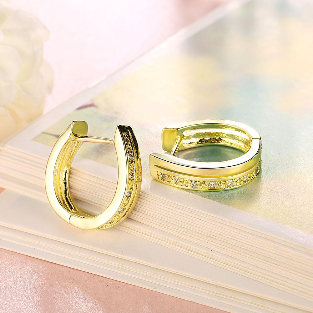 Mini Pav'e  New York Earrings in Goldtone