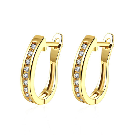 Thin Linin  Elements Earrings in Goldtone